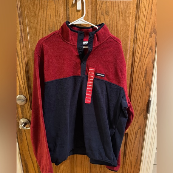 Men’s Lands End Heritage Polar Fleece Snap Neck Pullover - Picture 4 of 6
